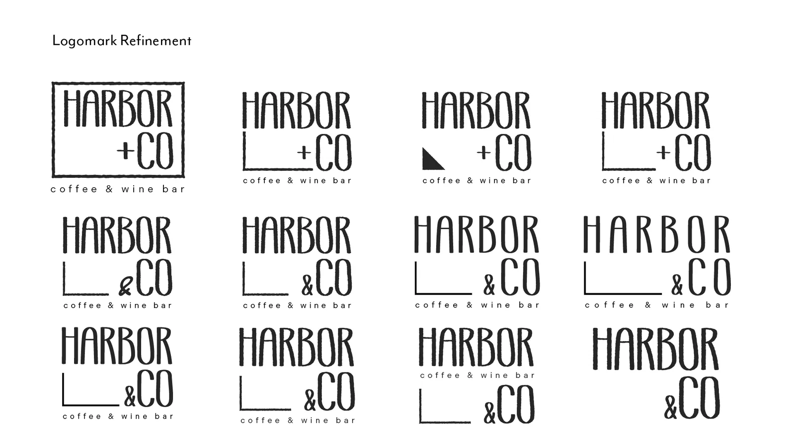 Vector refinement of the chosen logomark, showing proportion and spacing adjustments